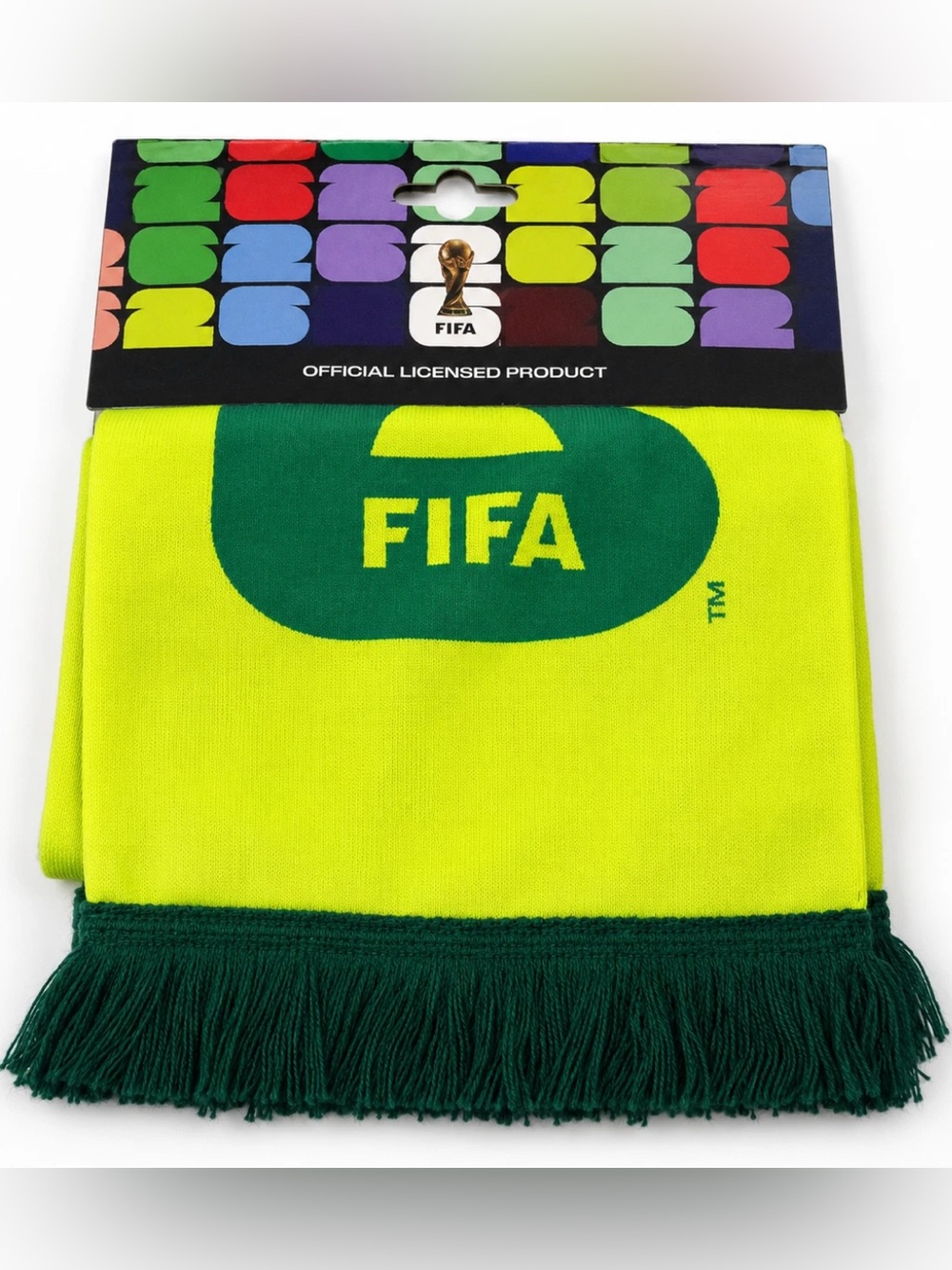 Neon Yellow & Green Fans Scarf - Official Licensed